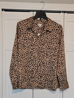 a new day Leopard Print Button-Down Shirt - Tan and Black